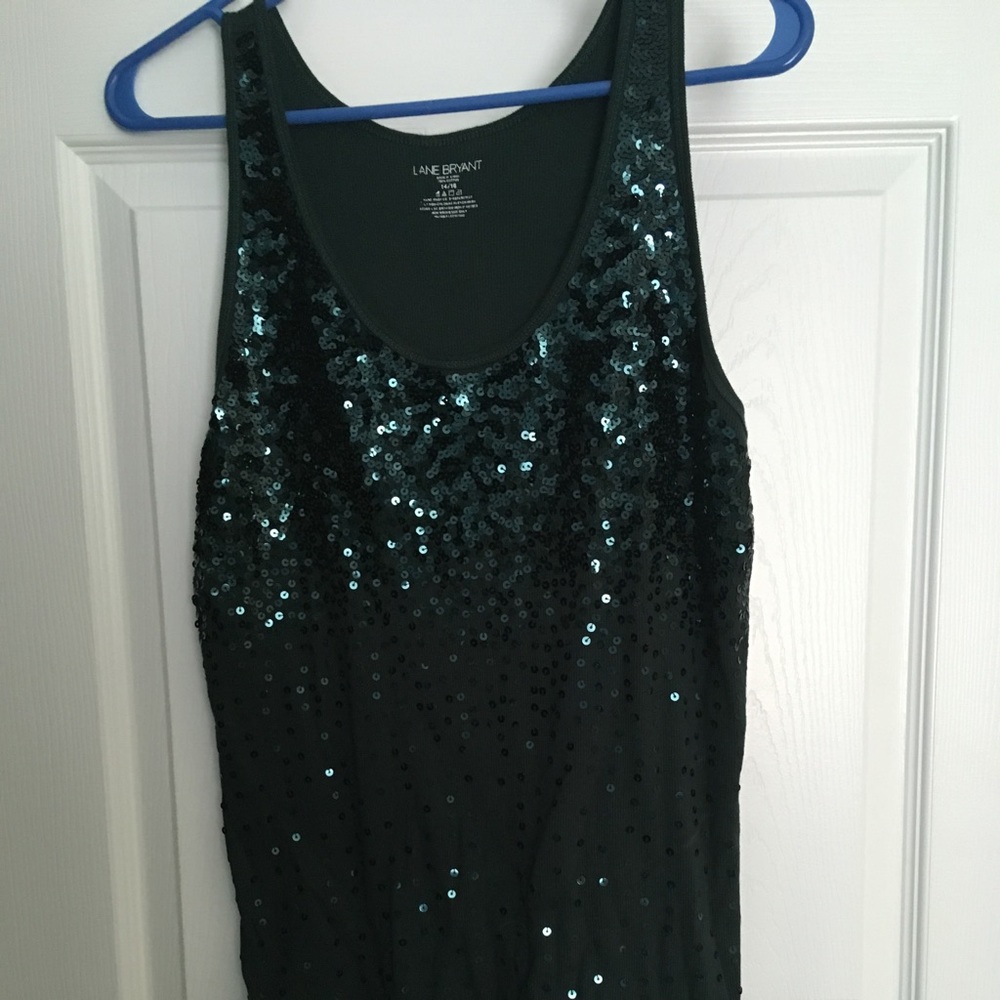 Lane Bryant green sequin top